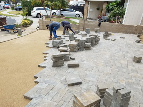 Installing Pavers on Driveway first - amazing to watch how the puzzle fits together 